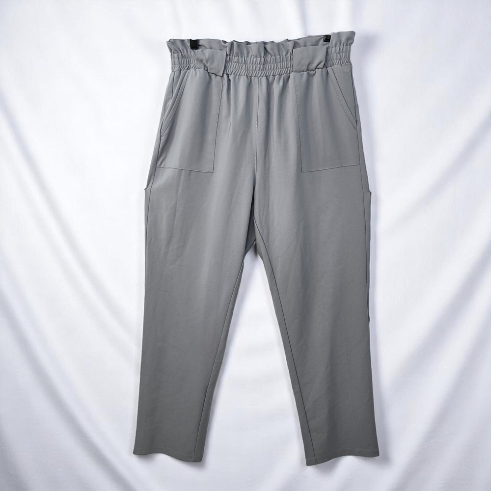 Grace Karin Woman Paper Bag Waist‎ Pants Casual Trousers Elastic High Waist XL